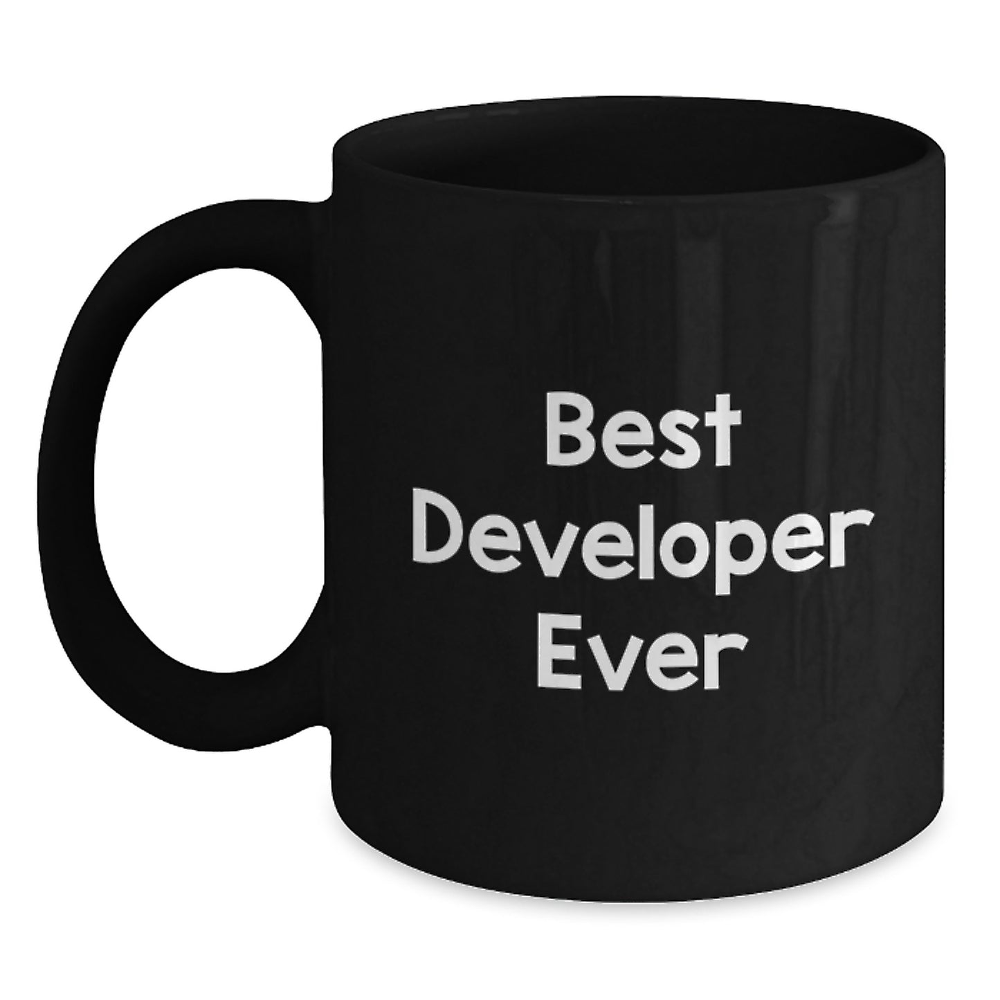 Funny Developer Gifts from Friends - Best Developer Ever Black Coffee Mug for Graduation - Gifts for Developers - Main