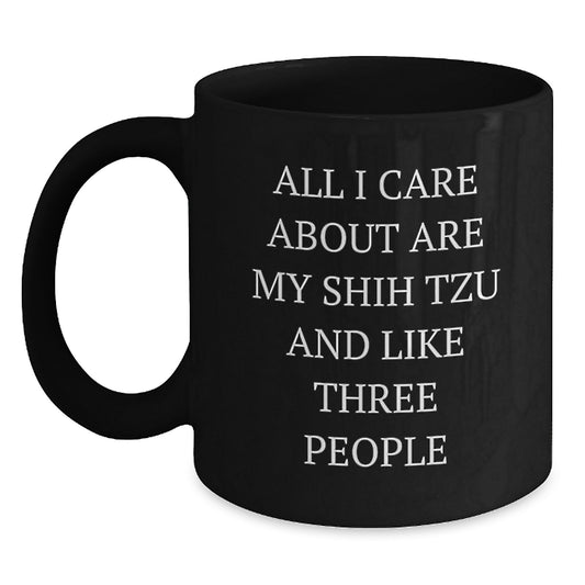 Shih Tzu Dog Lovers Gifts from Friends for Birthday - Funny Quote Coffee Mug, Black, 11oz or 15oz - Main