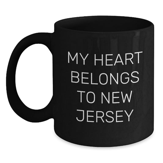 New Jersey Lovers' Funny Quotes Black Coffee Mug Gifts from Friends, Gifts for New Jersey Enthusiasts, Birthday Unique - Main
