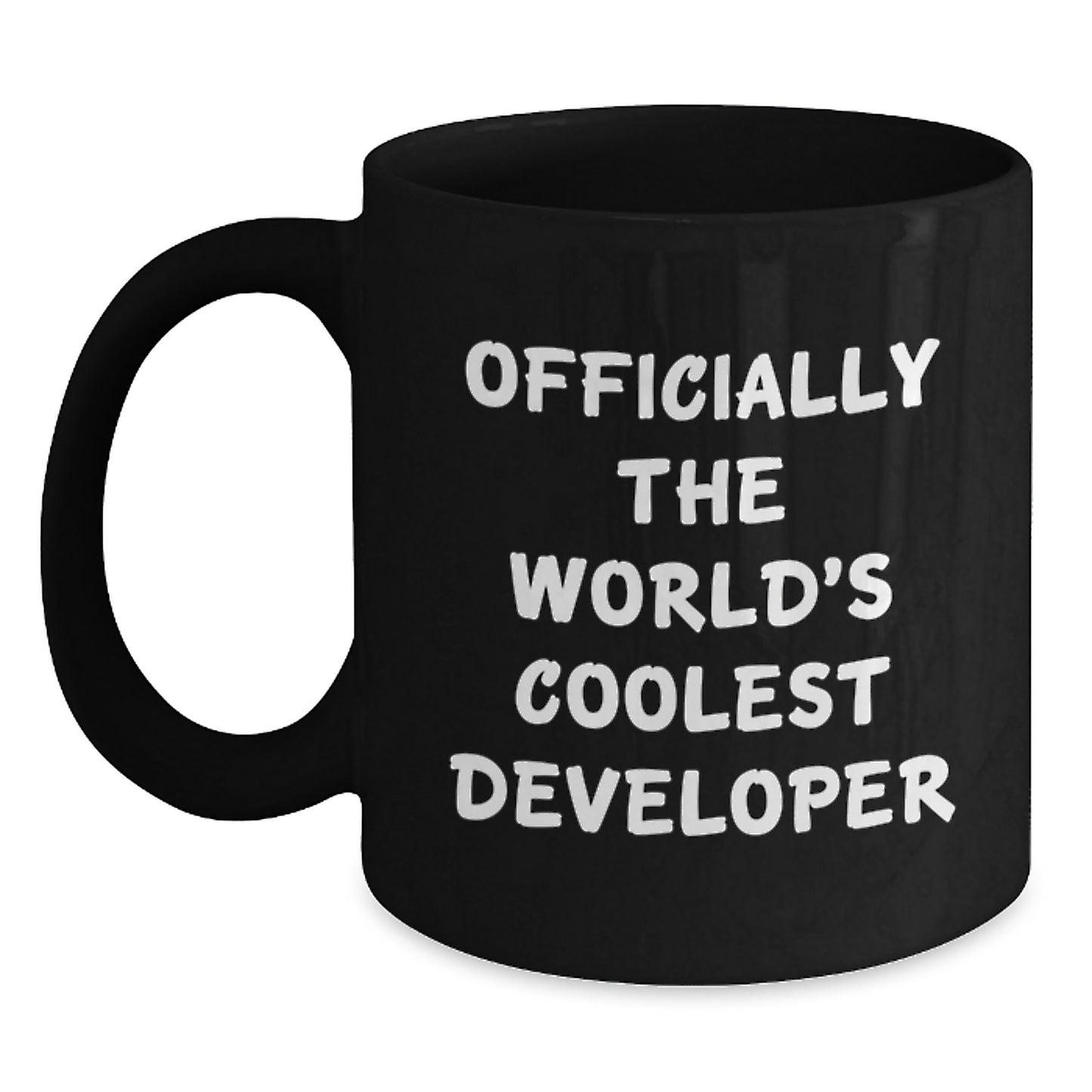 Funny Developer Gifts from Family, Black Ceramic Coffee Mug for Graduation, 'Officially The World's Coolest Developer' Quote, 11oz or 15oz, Microwave and Dishwasher Safe - Additional