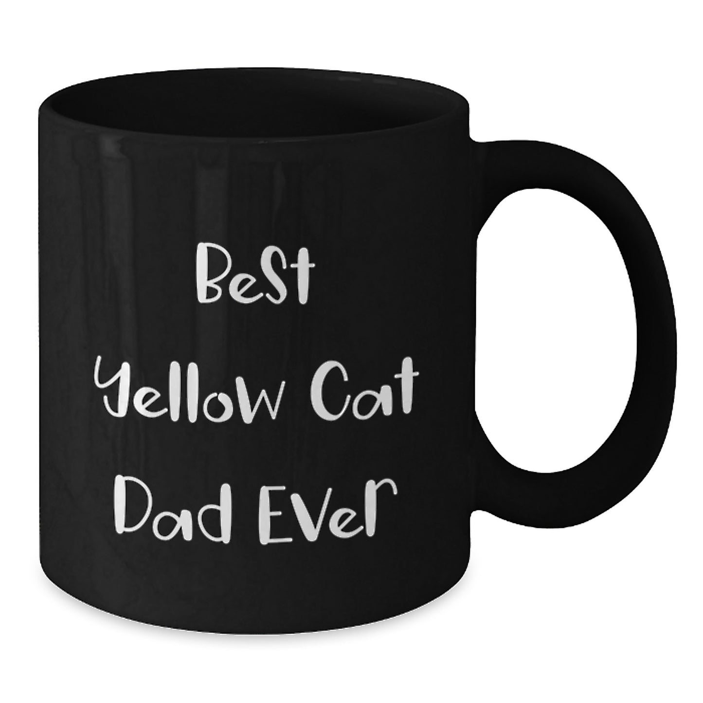 Funny Yellow Cat Dad Ever Black Coffee Mug Gifts for Him from Friends - Additional