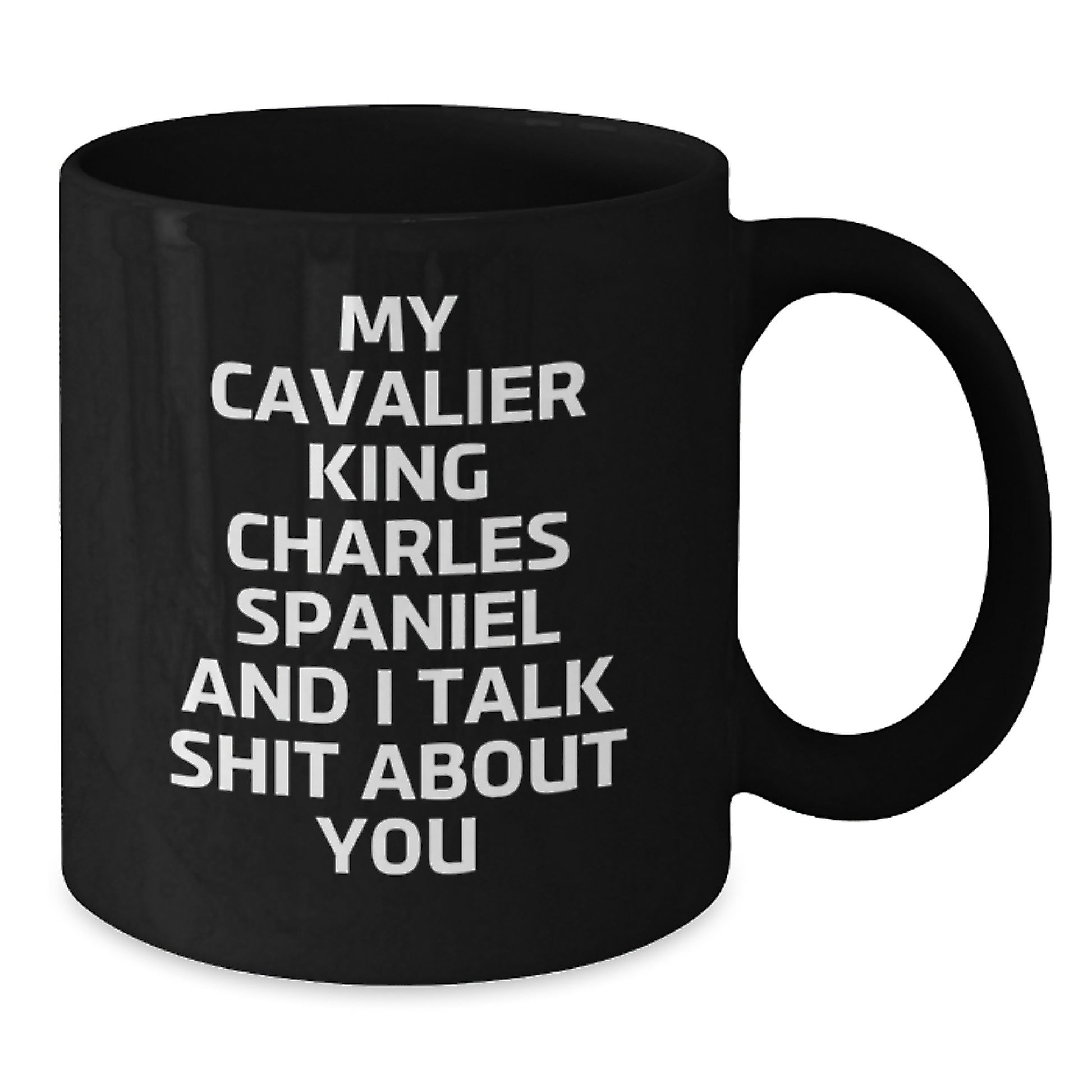 Funny Cavalier King Charles Spaniel Dog Mugs Gifts for Men Women Friends Family - Black Coffee Mug - Additional