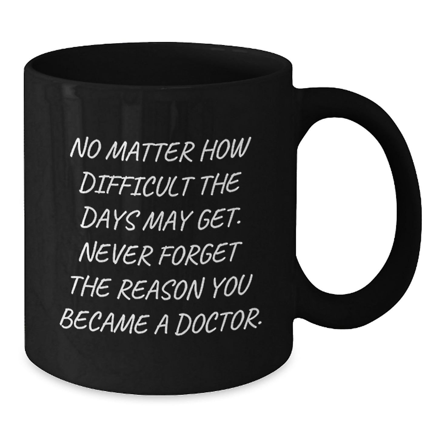 Inspirational Doctor Quotes Black Coffee Mug, Gifts from Family to Doctor, Graduation Unique Gifts - Additional