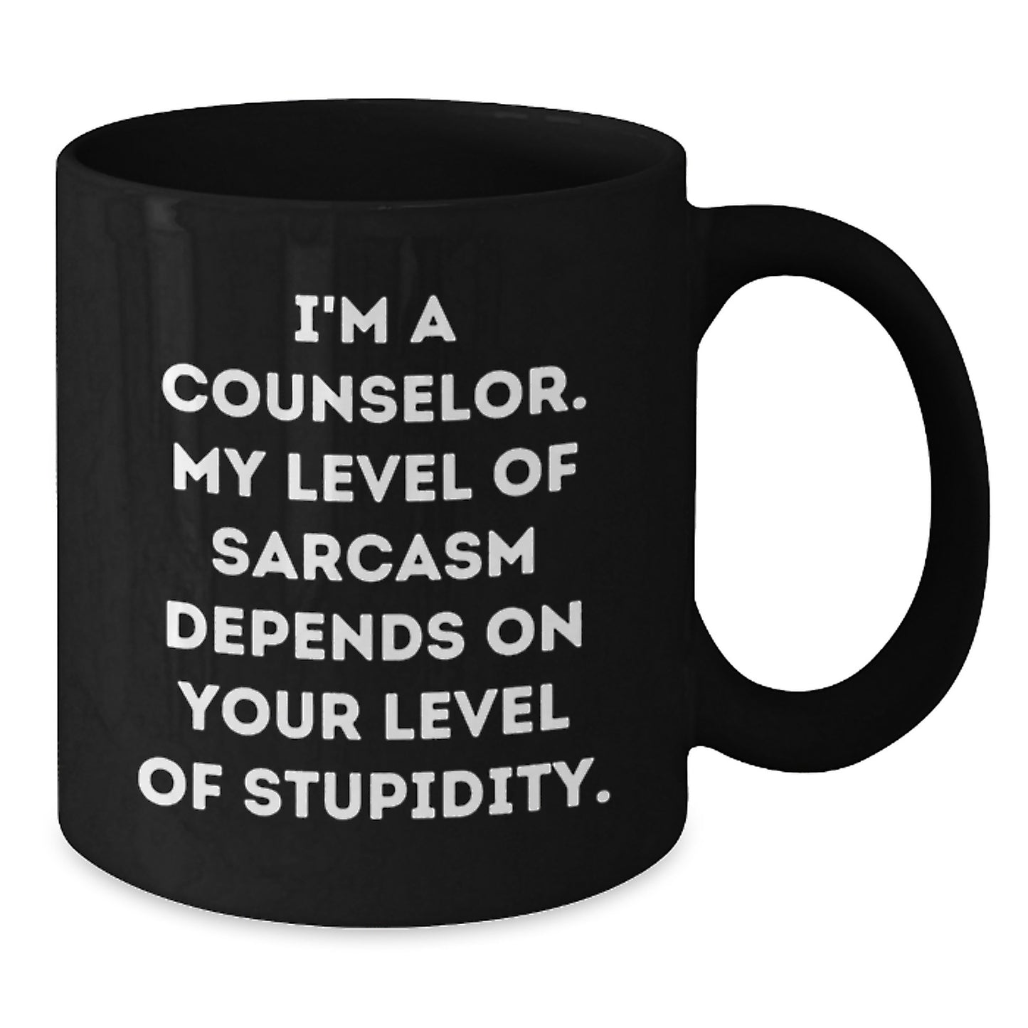 Counselor Gifts from Friends - Funny 'I'm A Counselor' Black Coffee Mug for Graduation - 11oz or 15oz, Microwave and Dishwasher Safe - Additional