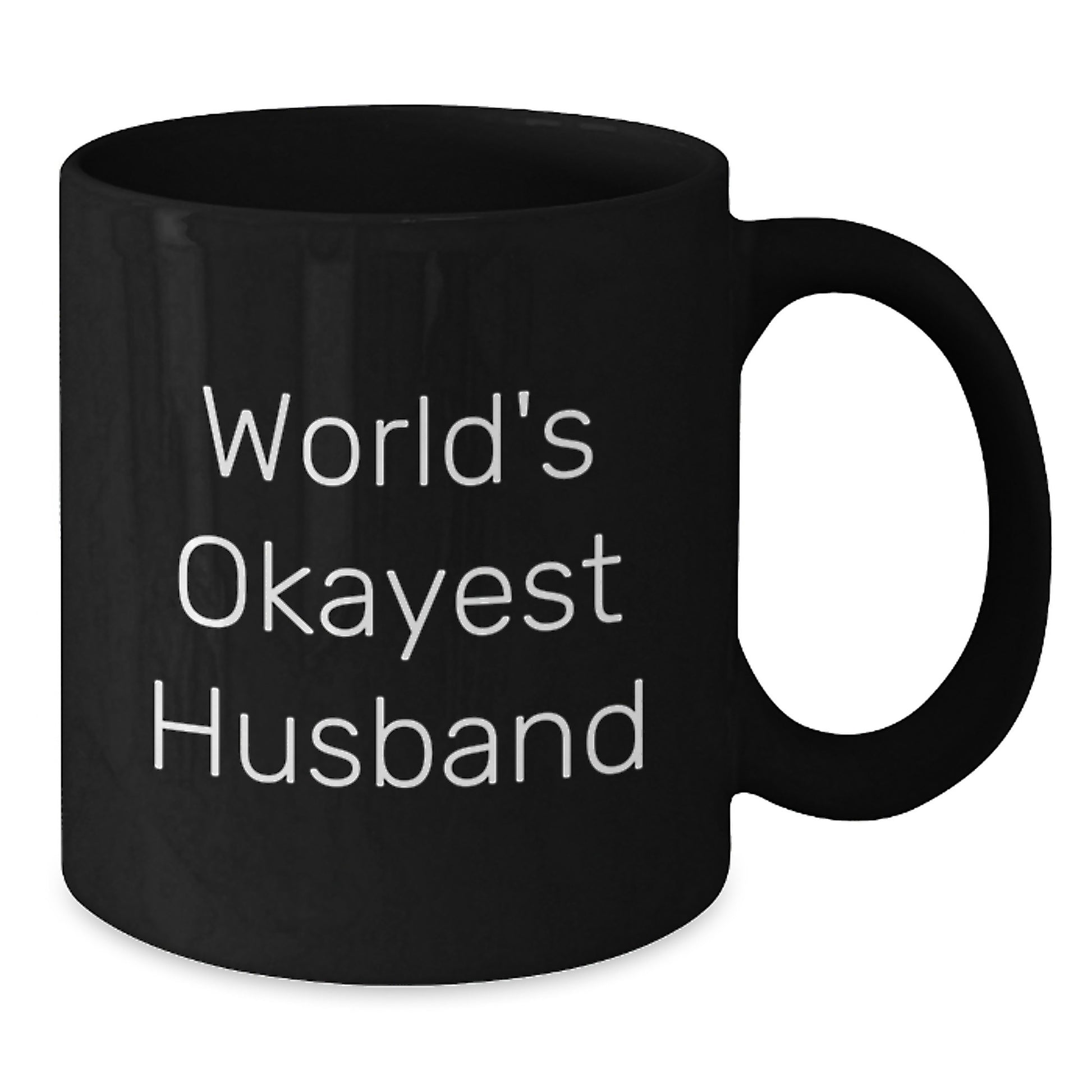 World's Okayest Husband Black Coffee Mug, Funny Birthday Unique Gift from Friends, Unique Gifts for Husband, Husband's Okayest Husband Ceramic Mugs, Microwave and Dishwasher Safe - Additional