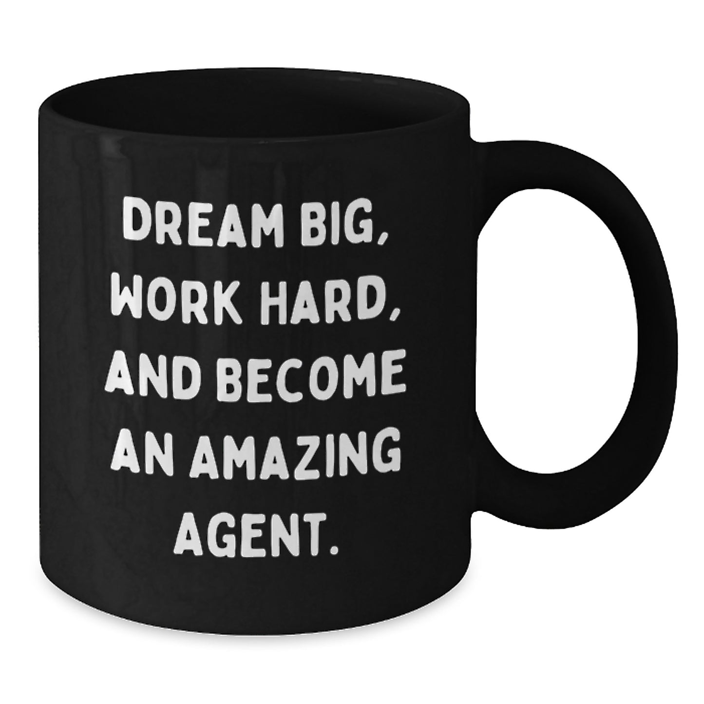 Funny Agent Gifts, Dream Big Work Hard Black Coffee Mug, Birthday Unique Gifts for Agents from Friends, Coworkers, Family - Additional