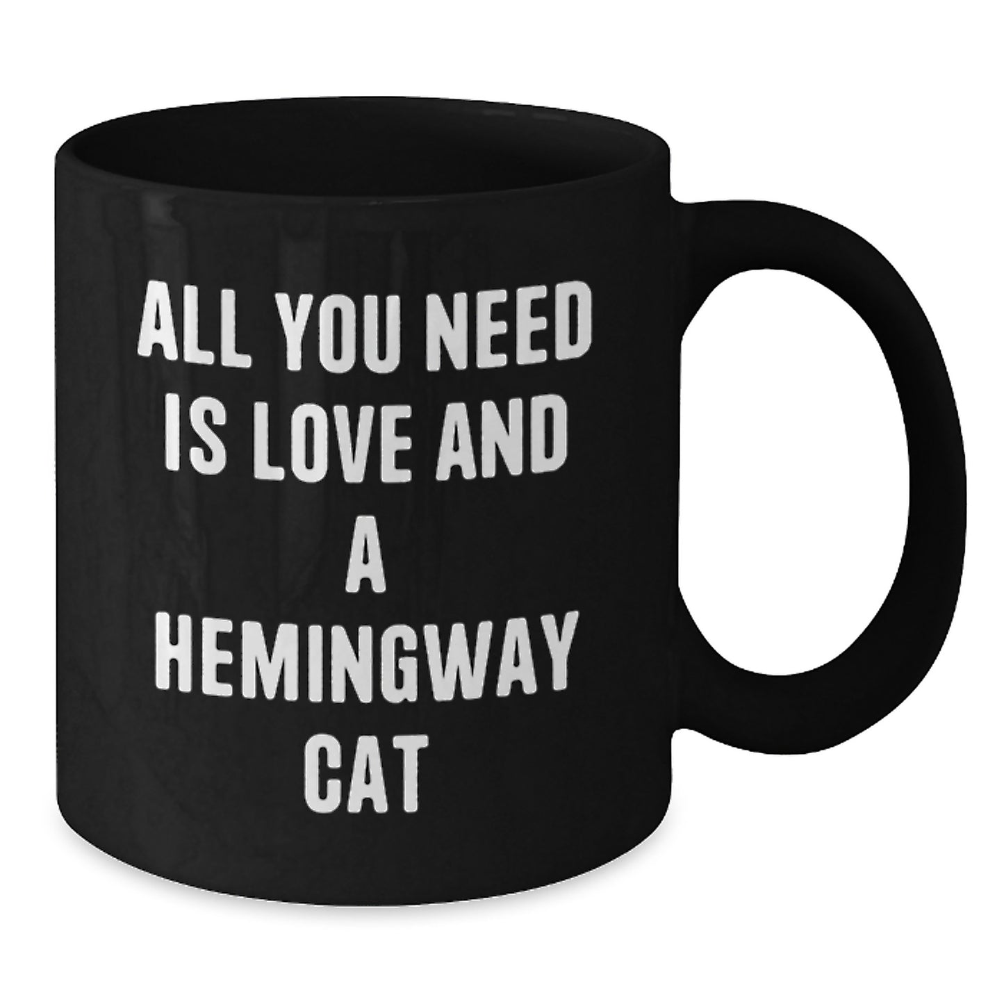 Hemingway Cat Gifts from Friends, Funny Birthday Mugs with Quote, Black Coffee Mug for Hemingway Cat Lovers - Additional
