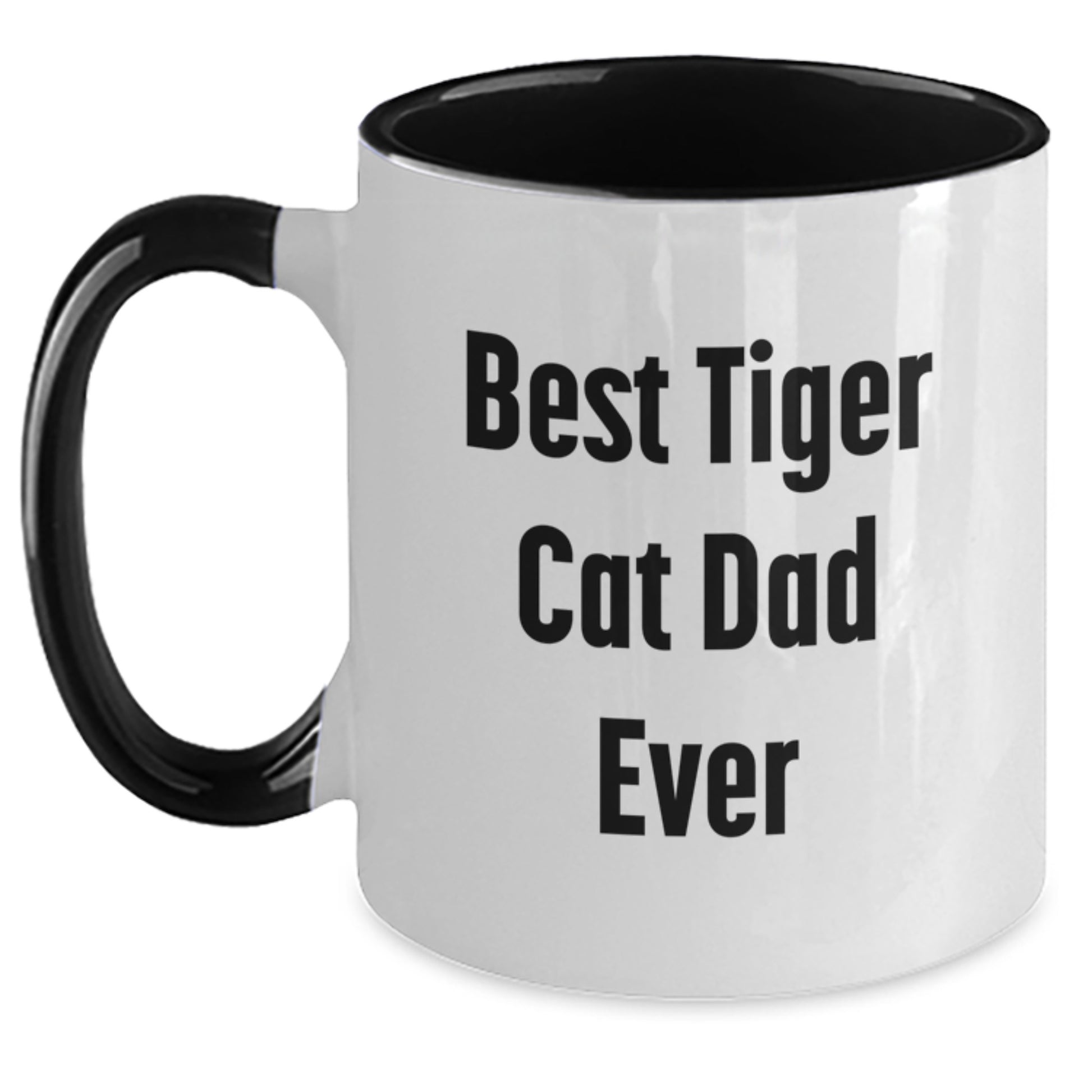 Funny Tiger Cat Dad Gifts from Friends and Family - Best Tiger Cat Ever Two Tone Coffee Mug, Birthday Unique Gifts - Main