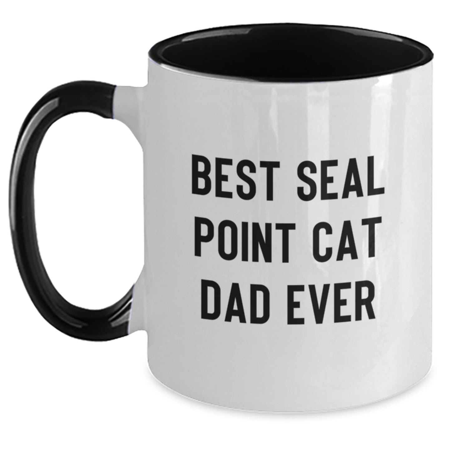 Funny Seal Point Cat Dad Gifts for Him from Friends - Best Seal Point Cat Lover Two Tone Coffee Mug for Birthday - Main