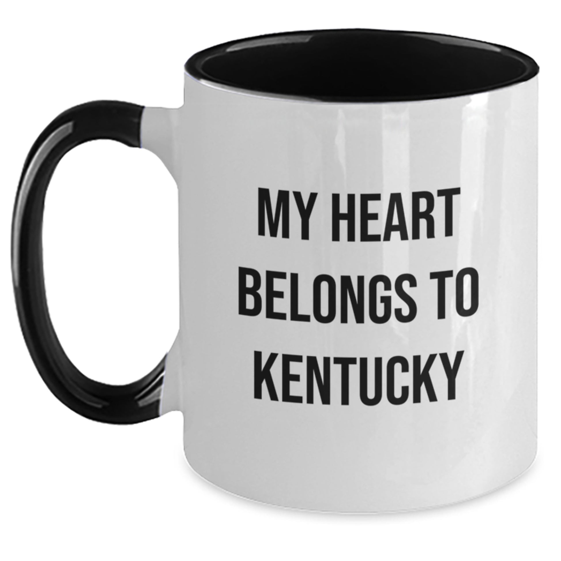 Funny Kentucky Coffee Mugs Gifts from Friends and Family, My Heart Belongs To Kentucky, Birthday Unique Kentucky Mugs for Men and Women - Main
