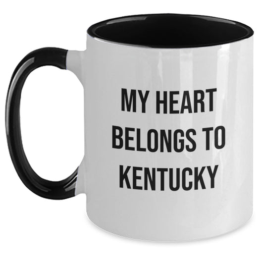 Funny Kentucky Coffee Mugs Gifts from Friends and Family, My Heart Belongs To Kentucky, Birthday Unique Kentucky Mugs for Men and Women - Main