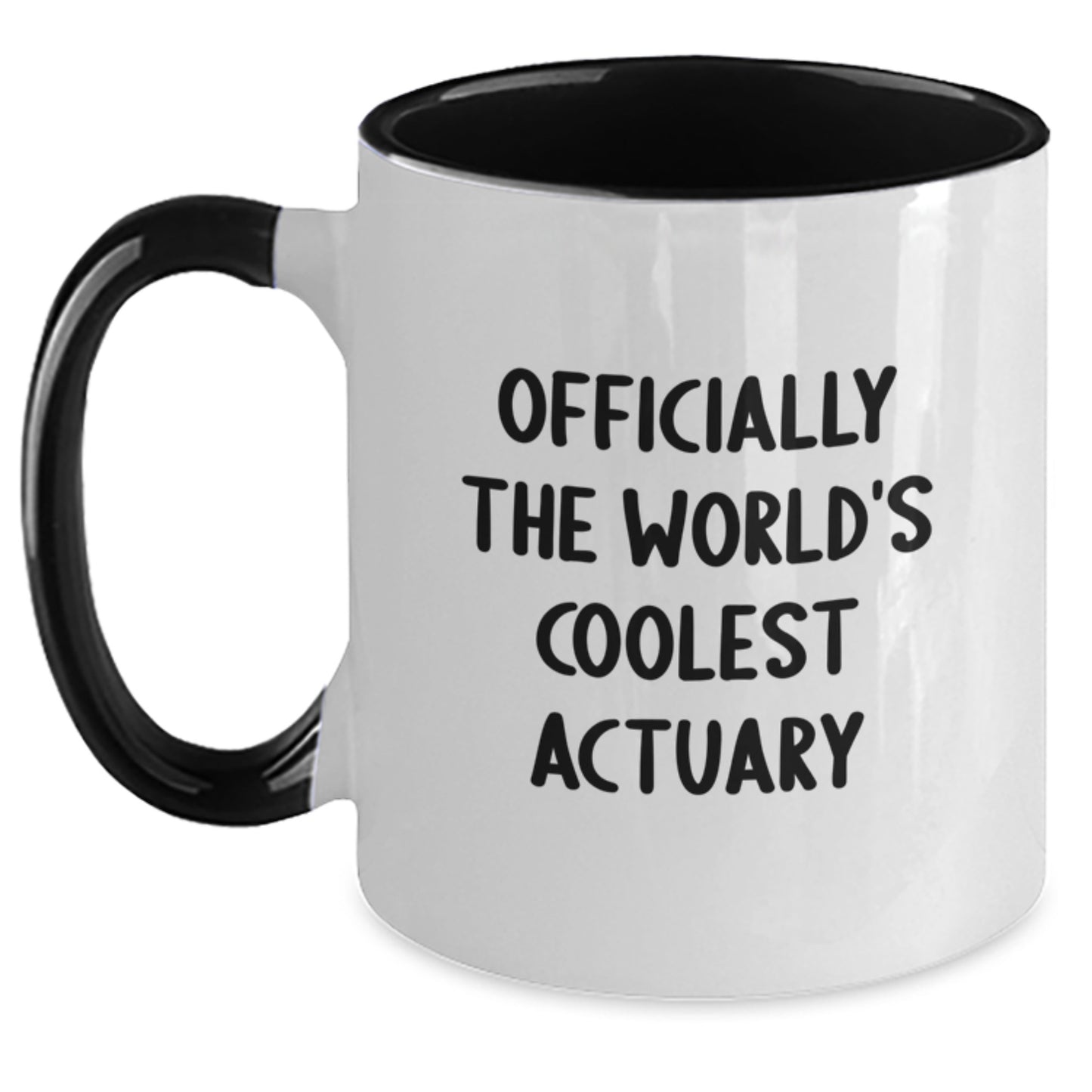 Funny Actuary Gifts, 'Officially The World's Coolest Actuary' Two Tone Coffee Mug for Graduation, Gifts from Friends for Actuary, 11oz Ceramic Mug - Main
