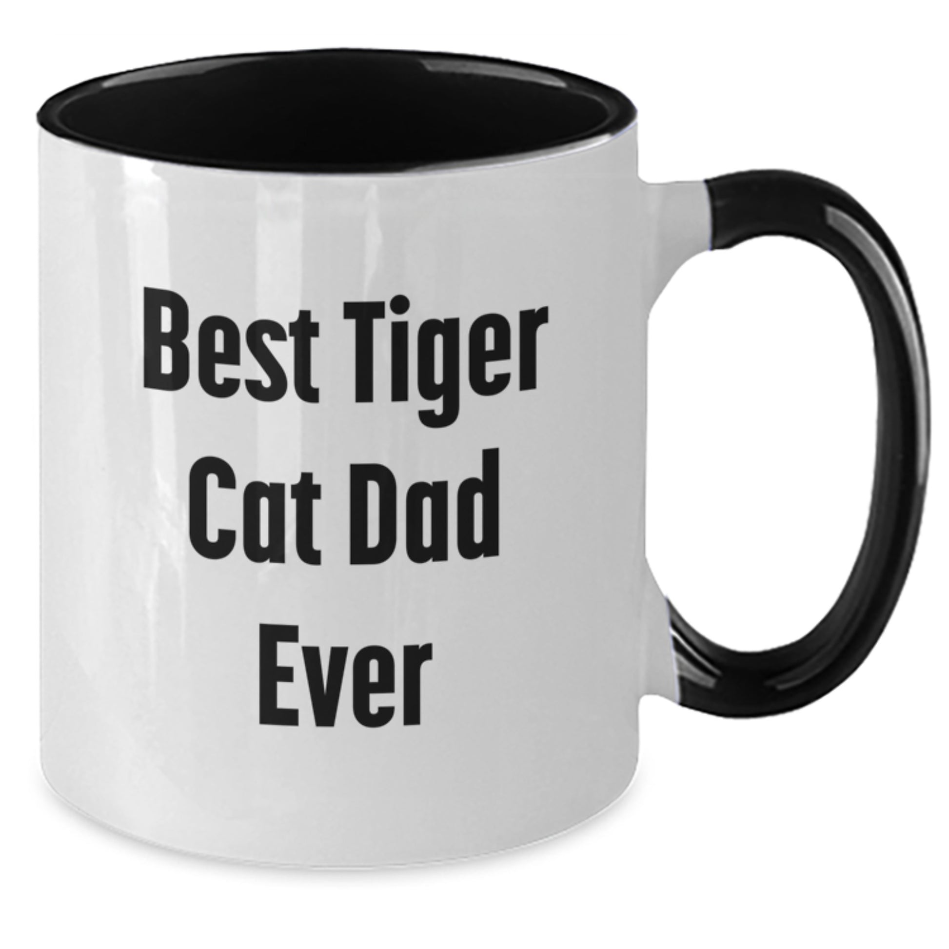 Funny Tiger Cat Dad Gifts from Friends and Family - Best Tiger Cat Ever Two Tone Coffee Mug, Birthday Unique Gifts - Additional
