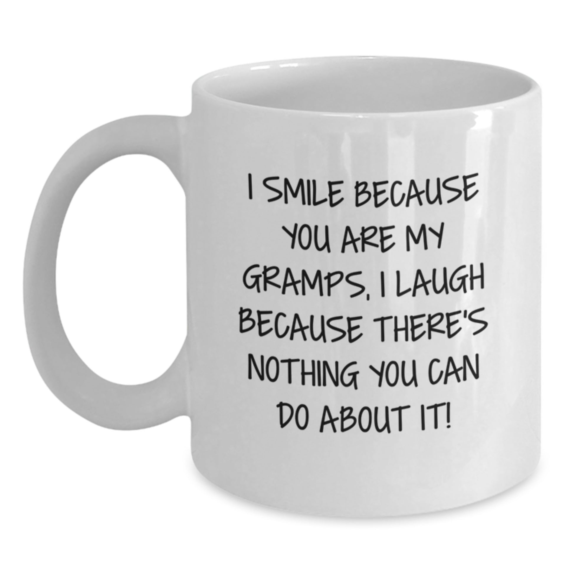 Funny Gramps Gifts, I Smile Because You Are My Gramps, White Coffee Mug for Birthday, Gifts from Family to Gramps - Main