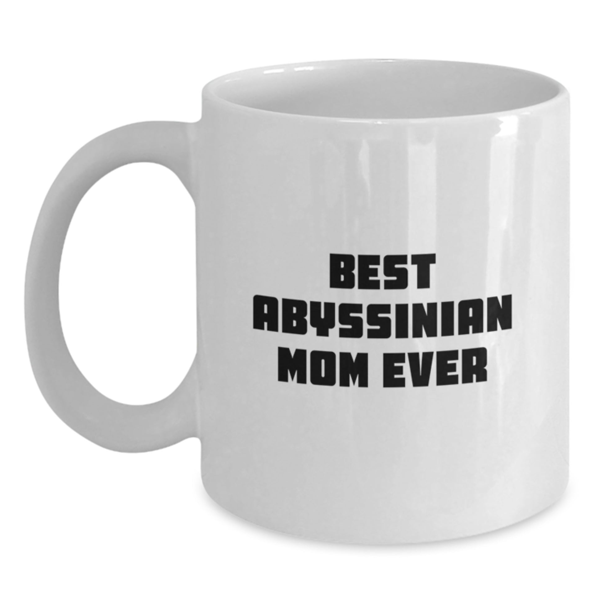 Funny Abyssinian Cat Mom Gifts from Friends to Family for Graduation Unique White Coffee Mugs - Main