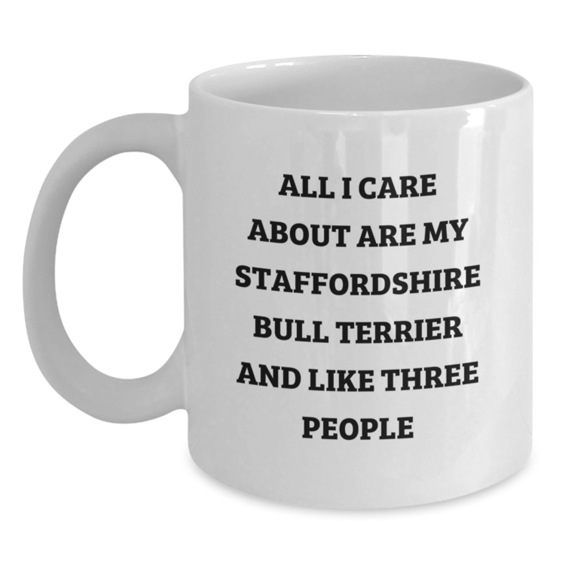 Staffordshire Bull Terrier Dog Lover Gifts from Men to Friends, Funny Quote Ceramic White Coffee Mug, Birthday Unique Gifts for Staff - Main
