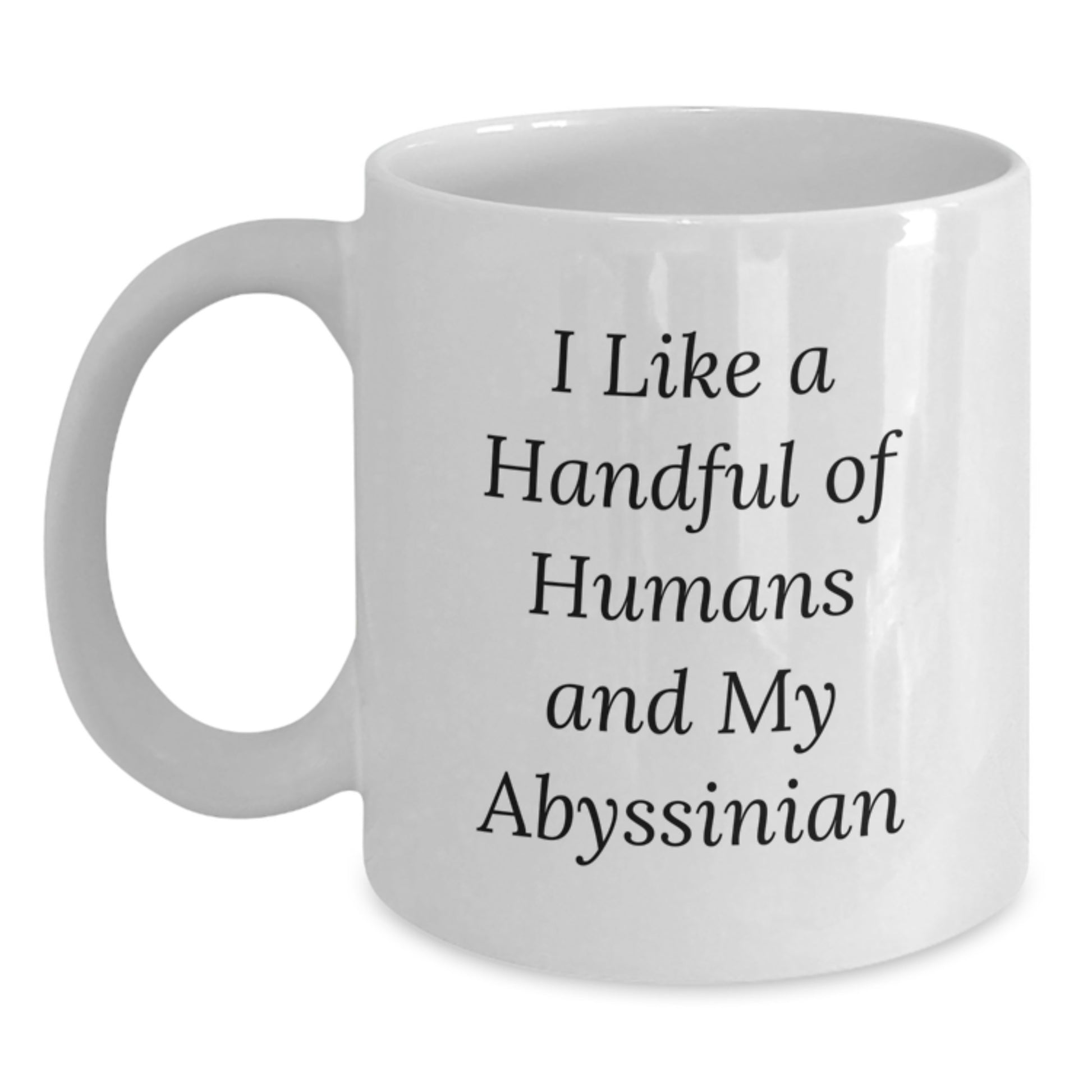 Abyssinian Cat Lover Gifts from Men to Friends - I Like A Handful Of Humans And My Abyssinian Christmas Unique Mug - Main