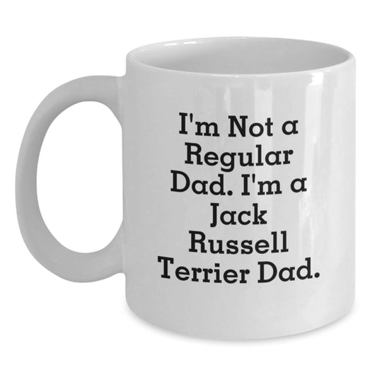 Funny Jack Russell Terrier Dad White Coffee Mug, Gifts from Men to Jack Russell Terrier Dog, Birthday Unique Present - Main