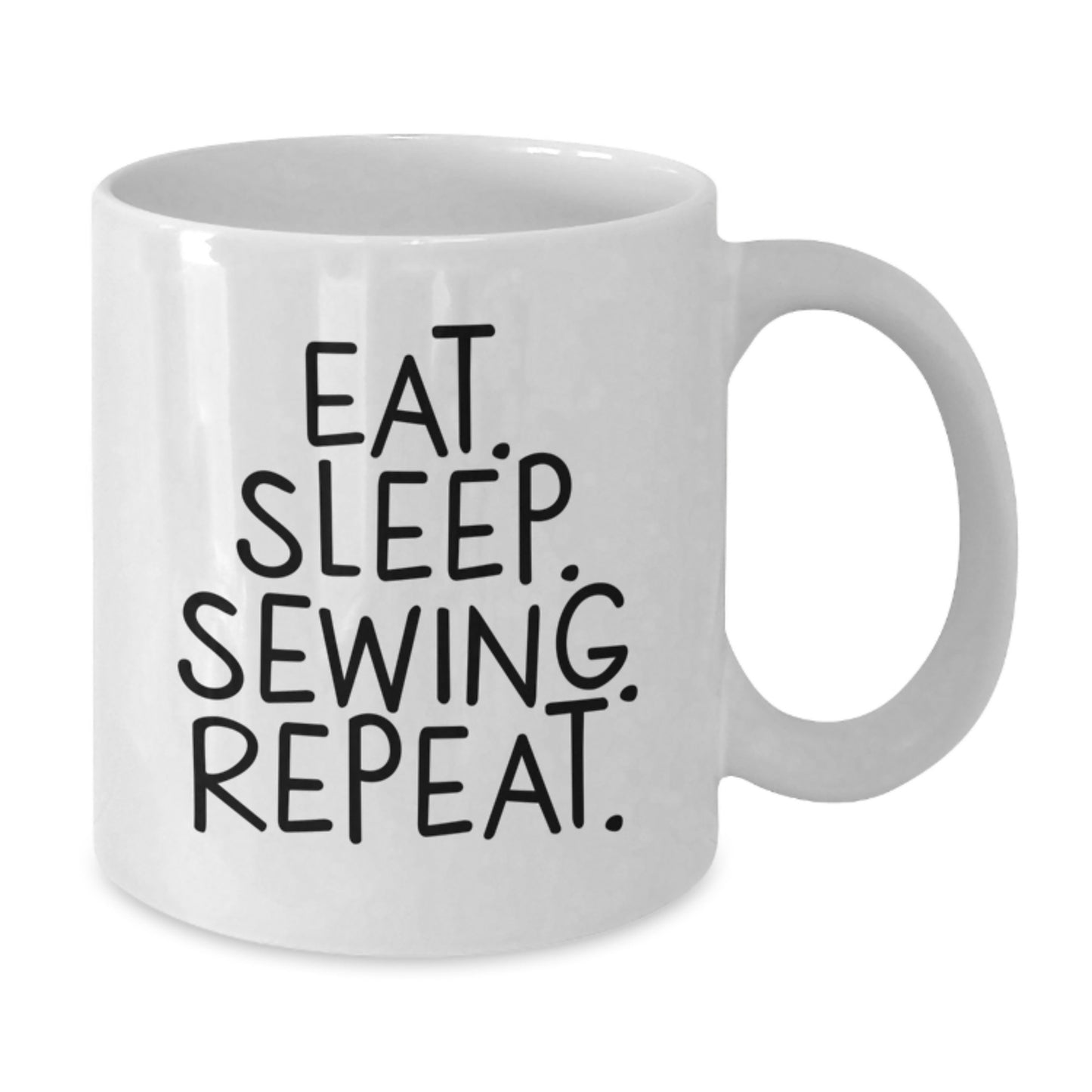 Sewing Enthusiasts Gifts, Eat. Sleep. Sewing. Repeat., White Coffee Mug for Men, Women, Friends, Coworkers, Family, Graduation Unique Gifts - Additional