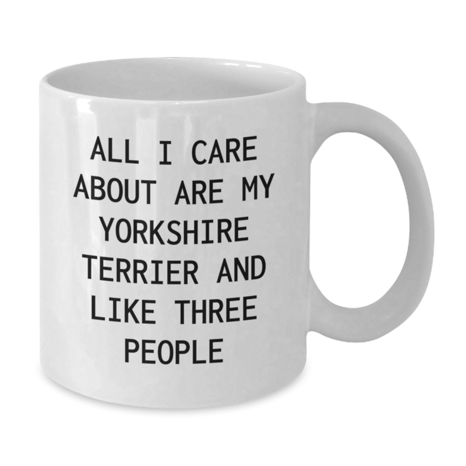 Comedic Yorkshire Terrier Dog Gifts from Women to Yorkshire Terrier Dog Lovers, Funny White Coffee Mug for Birthday, All I Care About Are My Yorkshire Terrier And Like Three People - Additional