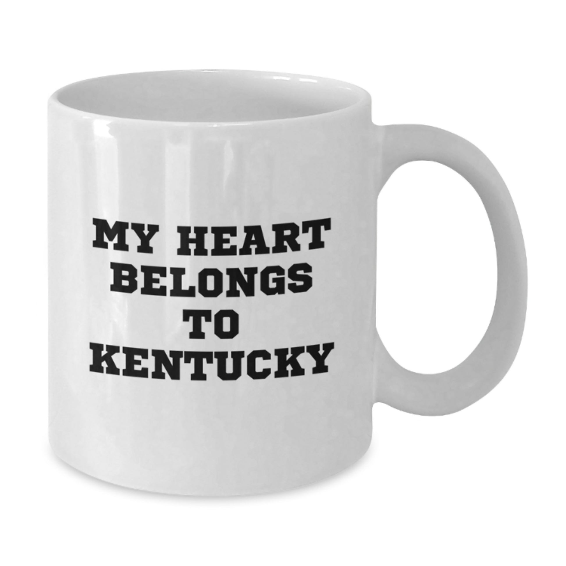 Funny Kentucky Gifts from Men to Women, White Coffee Mugs with 'My Heart Belongs To Kentucky' Quote, Birthday Unique Gifts for Kentucky Enthusiasts - Additional
