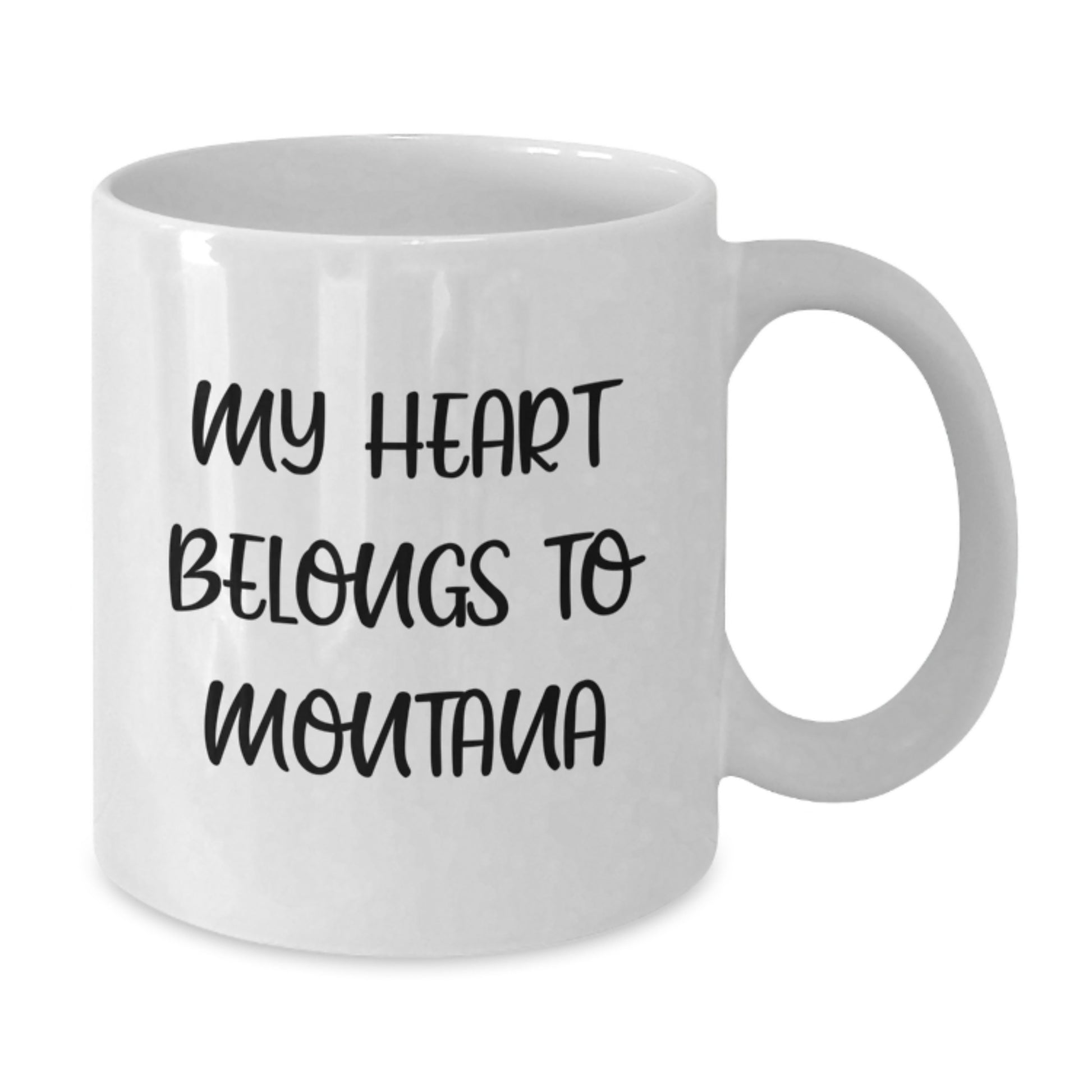 Funny Montana Gifts from Friends - 'My Heart Belongs To Montana' White Coffee Mug for Birthday, Unique Gifts for Men Women Family - Additional