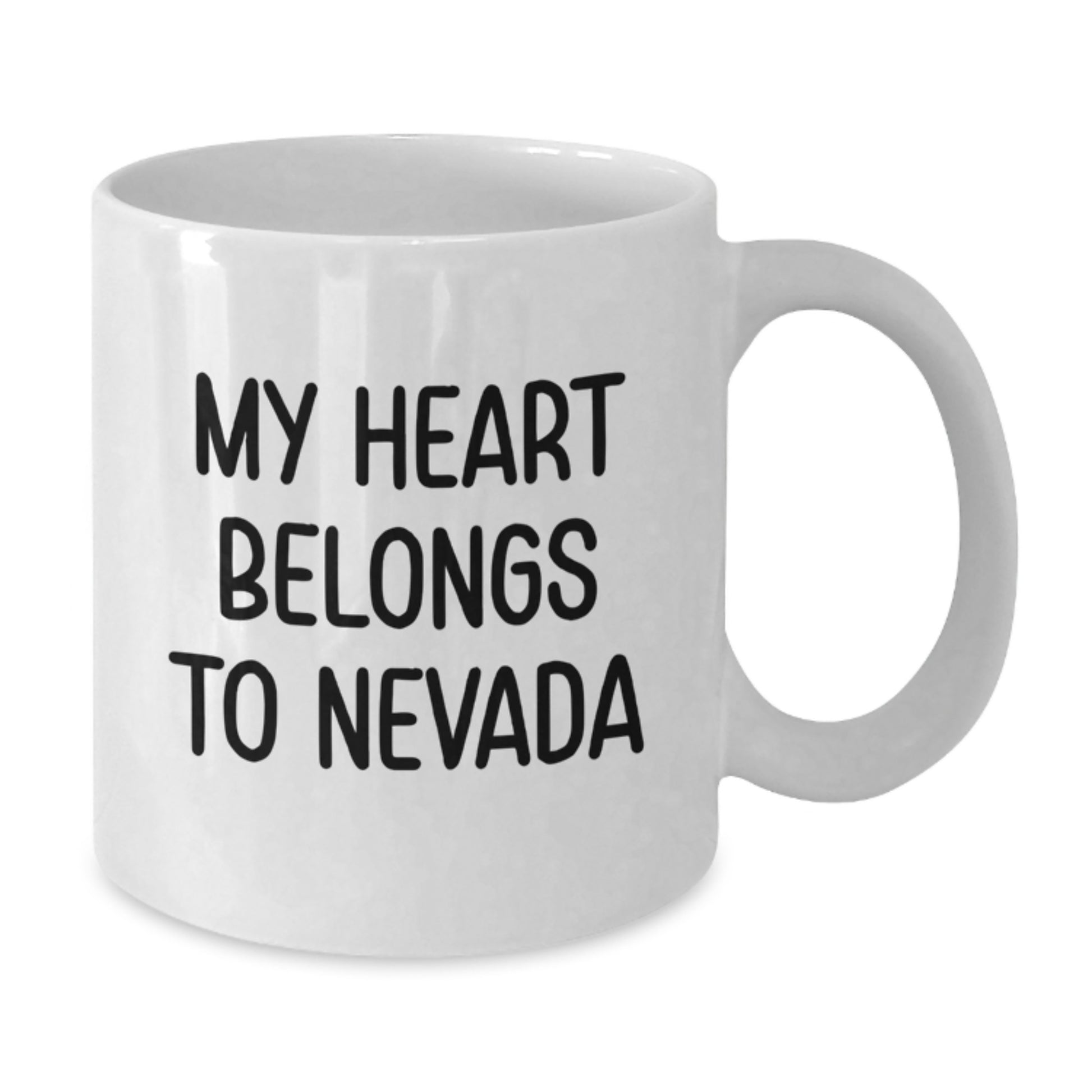 Funny Nevada Gifts - My Heart Belongs To Nevada White Coffee Mug, Birthday Unique Gifts from Friends, Coworkers, Family - Additional