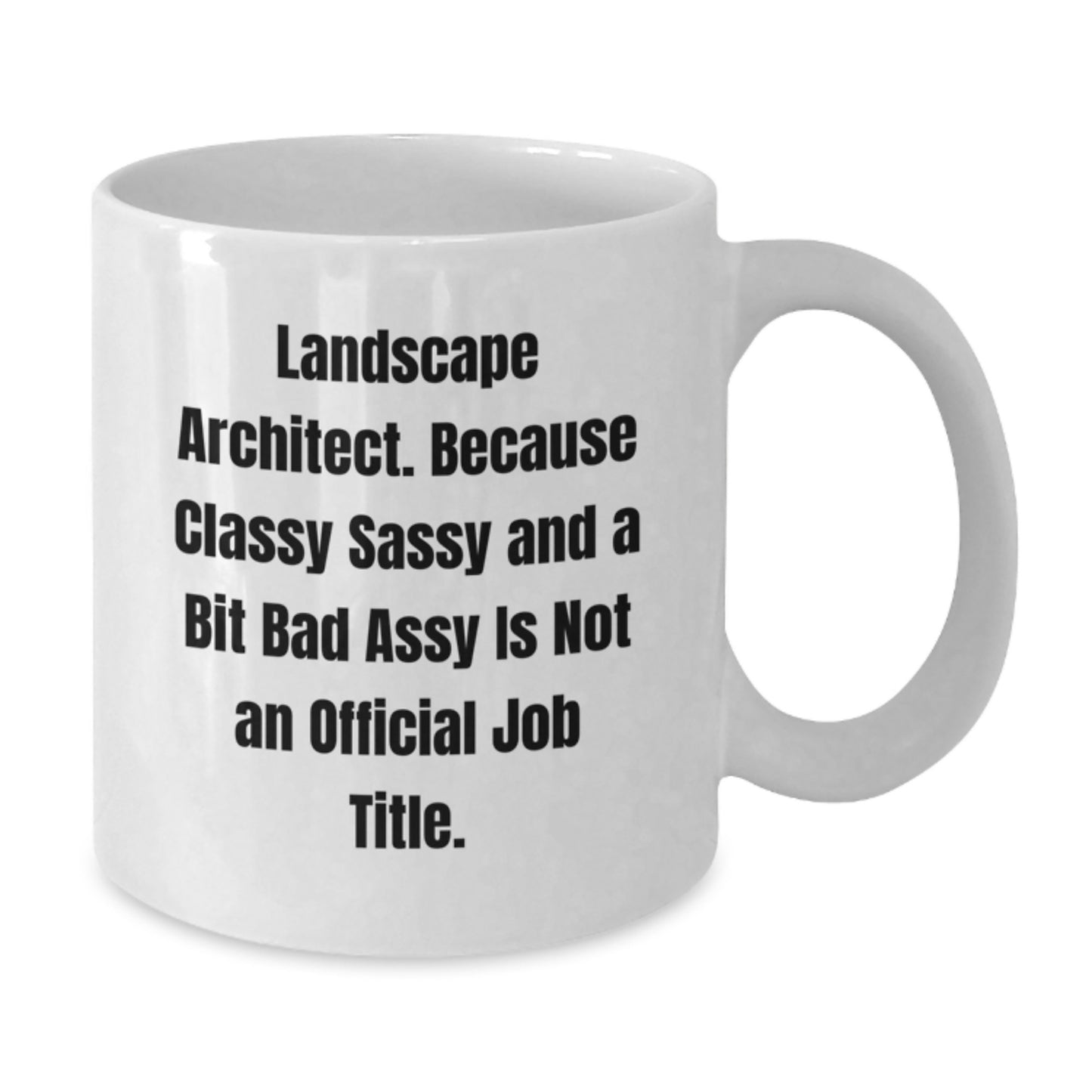 Landscape Architect Gifts from Friends, Unique White Coffee Mug for Graduation, 'Landscape Architect. Because Classy Sassy And A Bit Fearlessy Is Not An Official Job Title.' - Additional