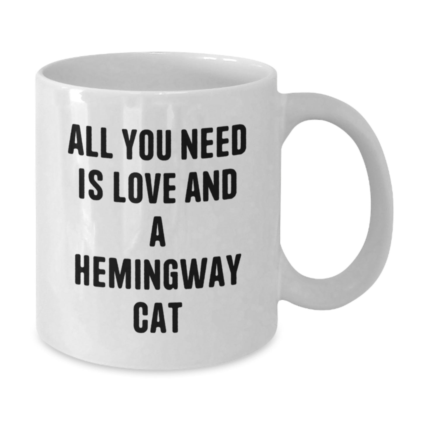 Funny Hemingway Cat White Coffee Mug Gifts from Friends and Family for Birthday Celebrations All You Need Is Love And A Hemingway Cat - Additional