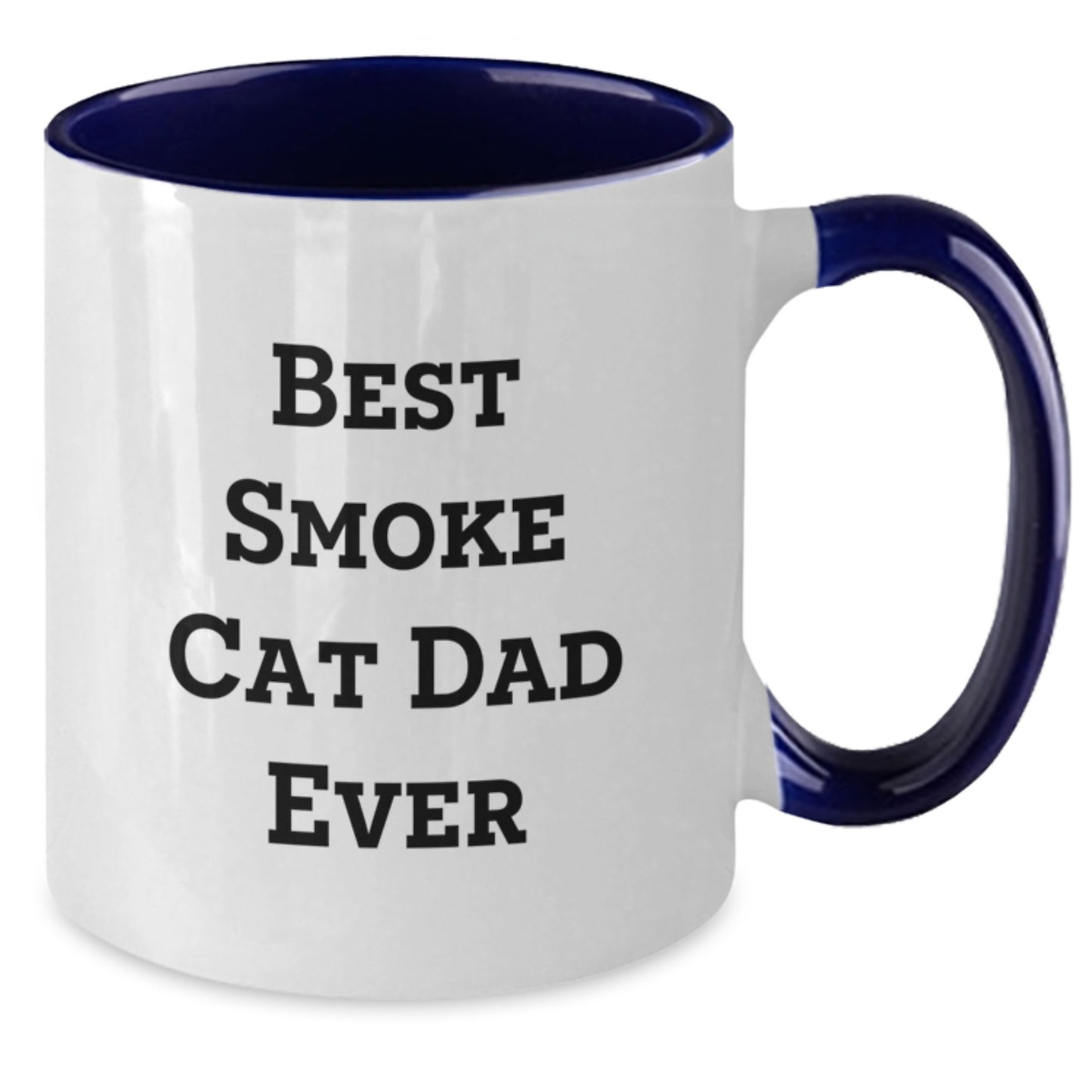 Funny Smoke Cat Dad Ever Gifts from Friends for Birthday Unique Smoke Cat Lovers Two Tone Coffee Mug - Additional