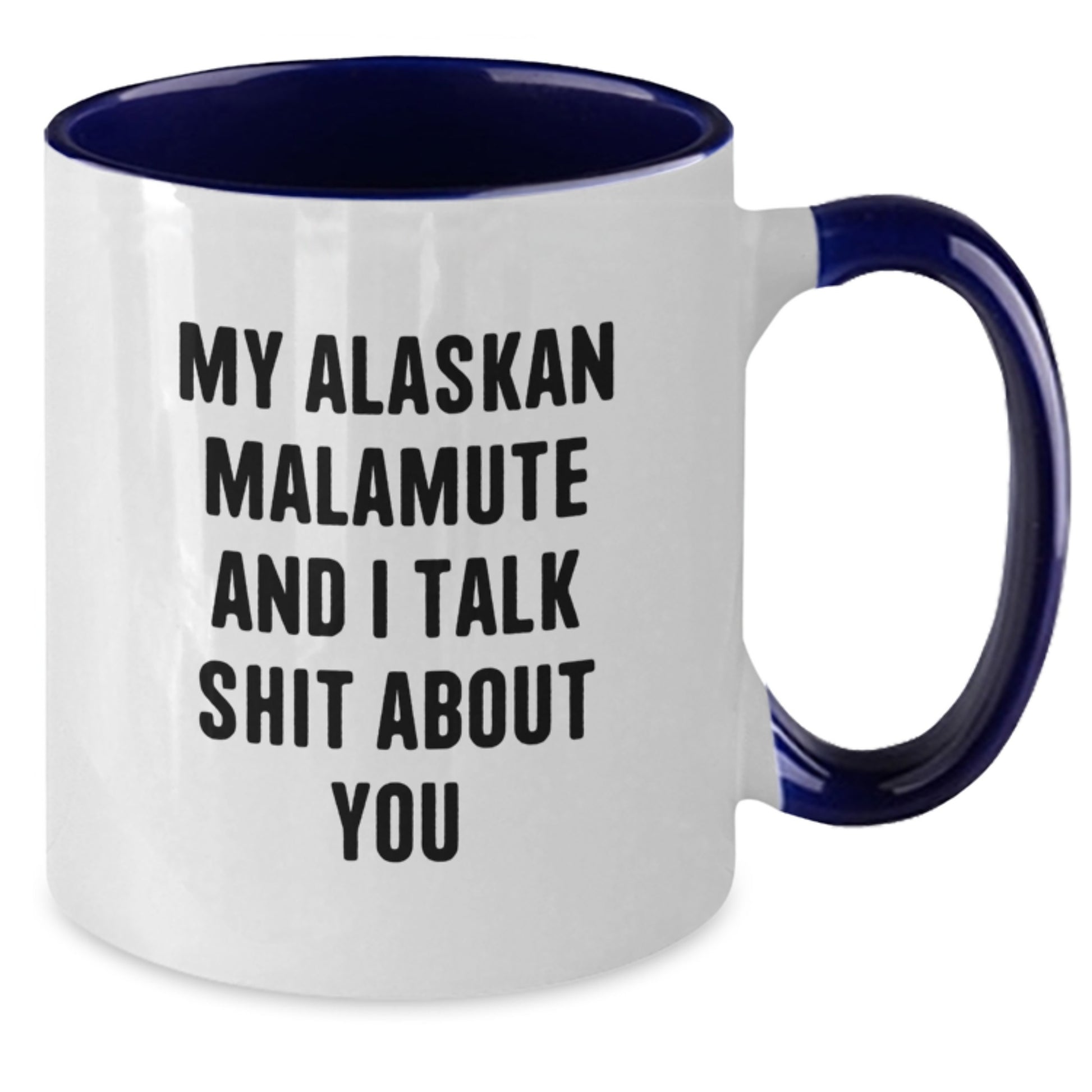 Alaskan Malamute Dog Lover's Funny Gift, Two Tone Coffee Mug for Christmas, Black and White, Red and White, Navy and White, or Pink and White - Additional