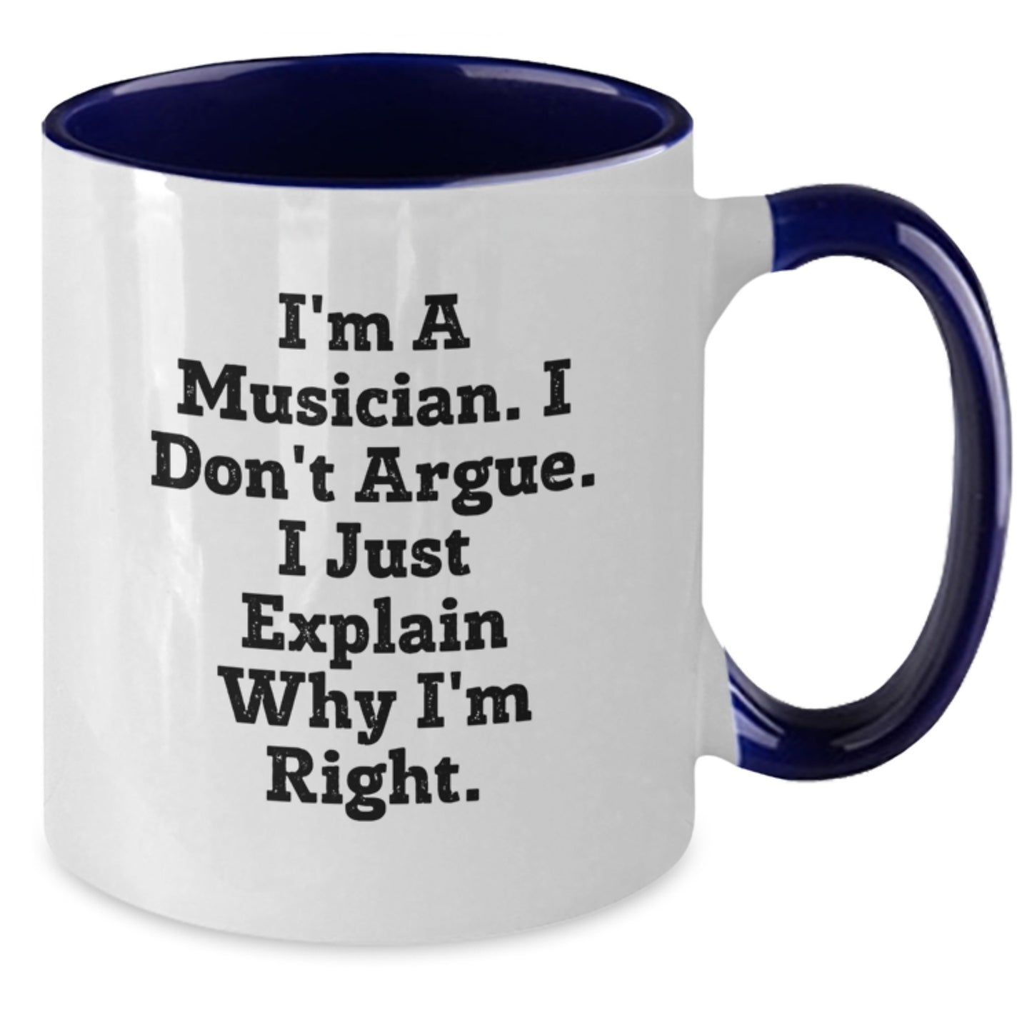 Funny Musician Gifts from Friends for Christmas Two Tone Coffee Mug - Unique Musician Inspirational Mugs for Men Women - Additional