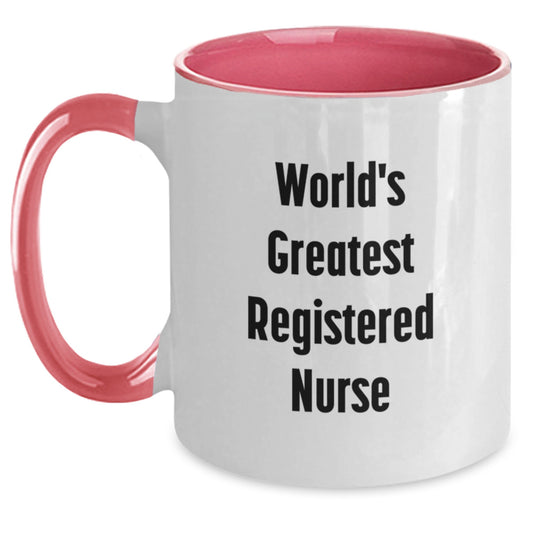 Funny World's Greatest Registered Nurse Gifts for Him or Her, Christmas Unique Coffee Mug for Registered Nurses, Two Tone Mugs for Nurses - Main