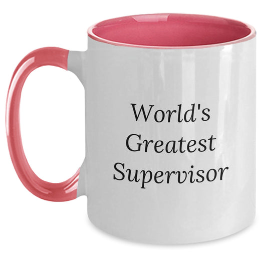 Funny World's Greatest Supervisor Two Tone Coffee Mug Gifts from Friends for Supervisor Birthday Unique - Main