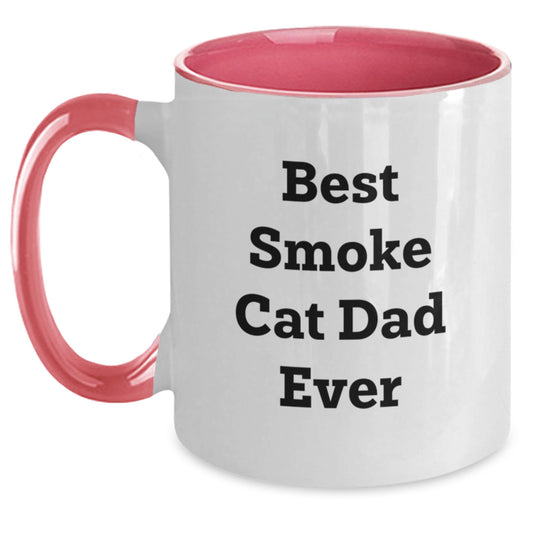 Funny Smoke Cat Gifts for Men from Best Dad Ever, Two Tone Coffee Mug for Birthday Unique Gifts - Main