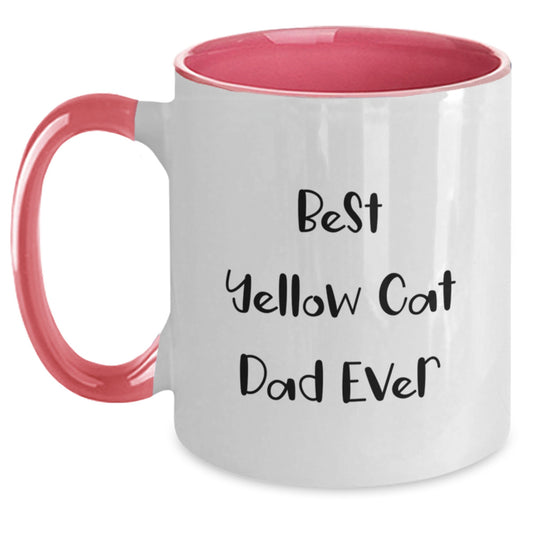 Funny Yellow Cat Dad Gifts from Men to Family - Two Tone Coffee Mug for Birthday Unique Gifts - Main