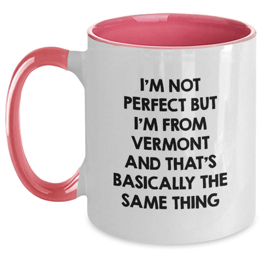 Funny Vermont Gifts for Men Women Friends Coworkers from Vermont Lover Two Tone Coffee Mug Valentine's Unique Mugs - Main