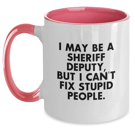 Funny Sheriff Deputy Gifts from Men to Graduation Unique Gifts for Sheriff Deputy Two Tone Coffee Mug - Main
