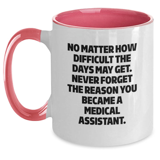 Medical Assistant Gifts, Funny Inspirational Two Tone Coffee Mug, Gifts from Friends for Medical Assistant Graduation, Never Forget Your Reason - Main