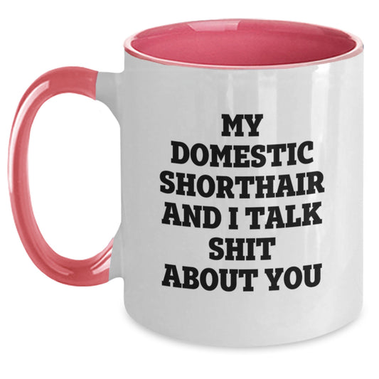 Funny Domestic Shorthair Cat Gifts for Men - Two Tone Coffee Mug from Friends - Main