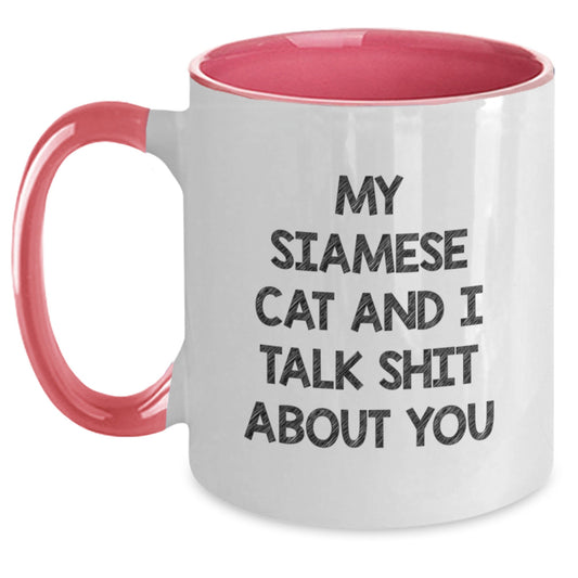 Funny Siamese Cat Lover Gifts from Friends and Family on Valentine's Two Tone Coffee Mug - Main