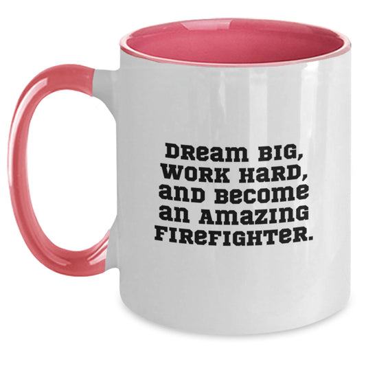 Firefighter Gifts from Men - Inspirational Coffee Mug for Firefighter Birthday - Black and White Two Tone Ceramic Mug - Main