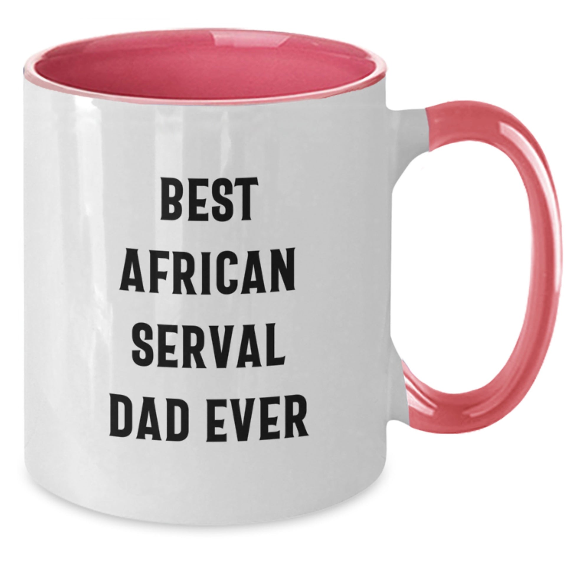 Funny African Serval Cat Two Tone Coffee Mugs Gifts from Dad for Birthday, Best African Serval Dad Ever, Unique Gifts for African Serval Cat Lovers - Additional