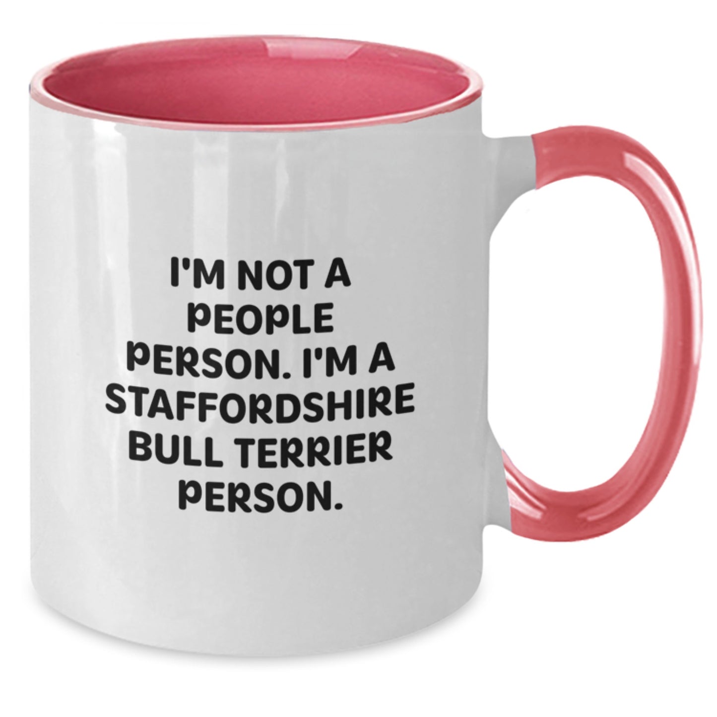 Staffordshire Bull Terrier Dog Lover Funny Gifts from Men to Friends for Valentine's Two Tone Coffee Mug - Additional