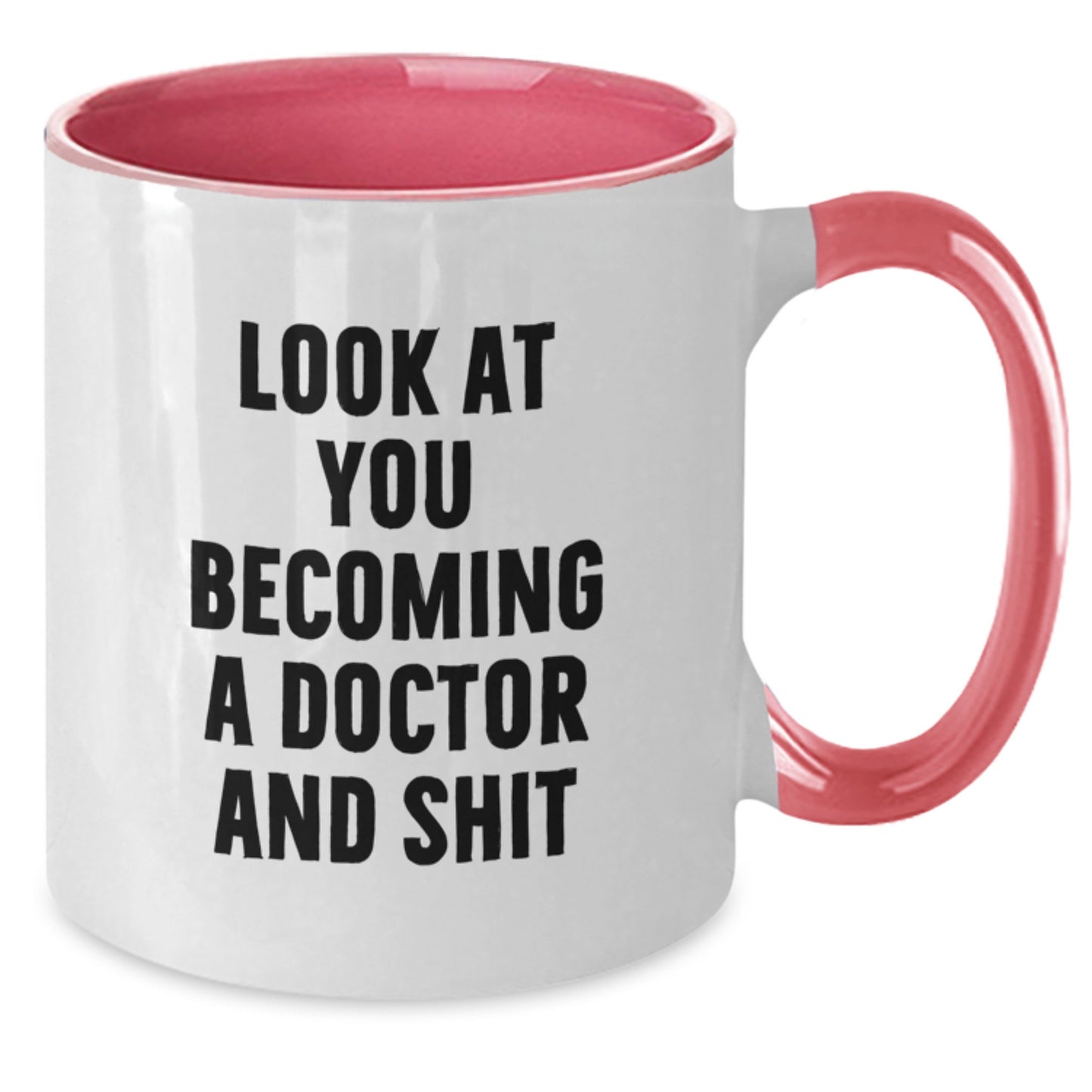 Funny Gift for Doctor Friends, Two Tone Coffee Mug with Inspirational Quote, Gifts from Men to Women for Christmas Party, Black and White, Red and White, Navy and White, Pink and White - Additional