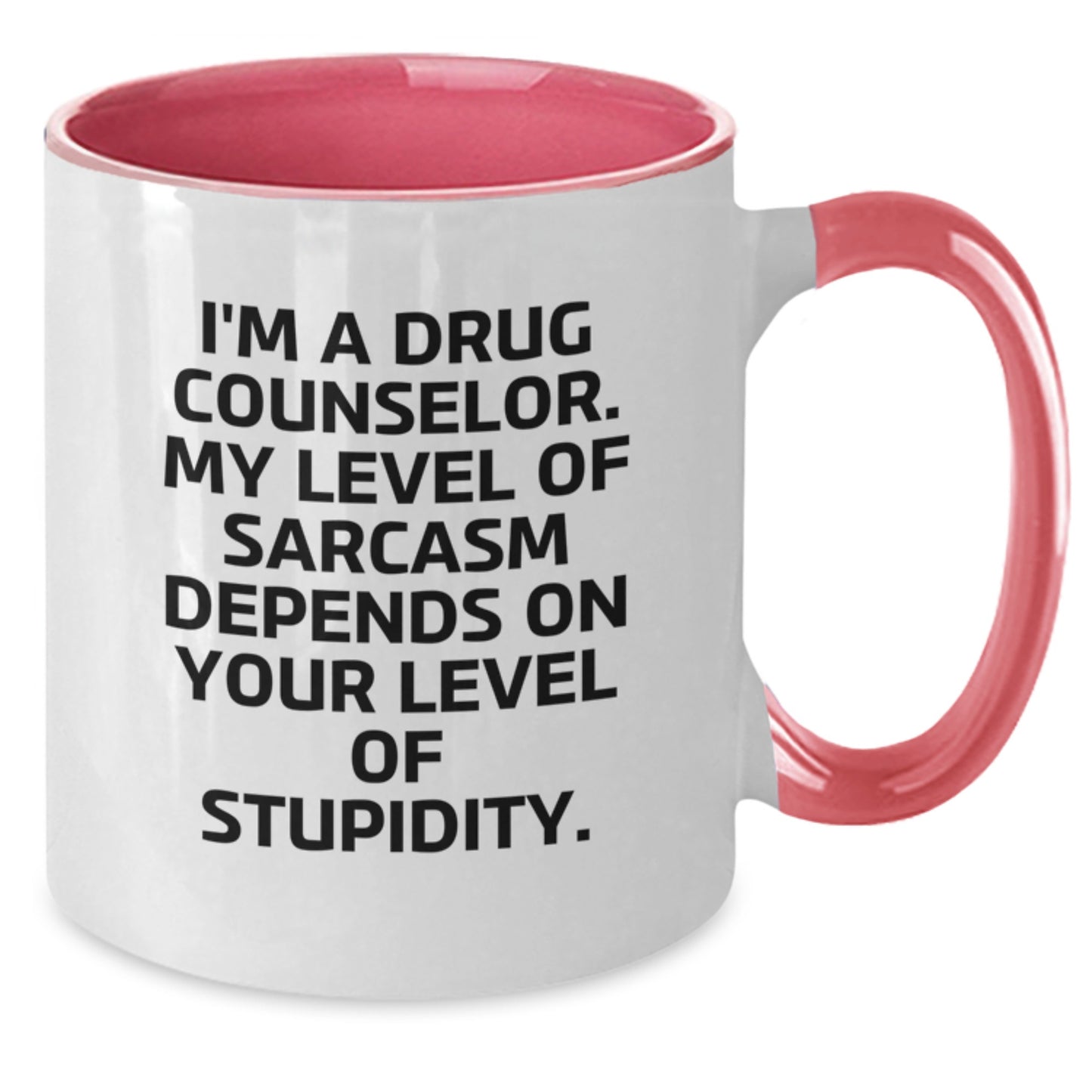 Funny Drug Counselor Mugs Gifts from Friends for Graduation, 'I'm a Drug Counselor' Sarcasm Quote Two Tone Coffee Mug, Gifts for Drug Counselor, Black White, Red White, Navy White, Pink White - Additional