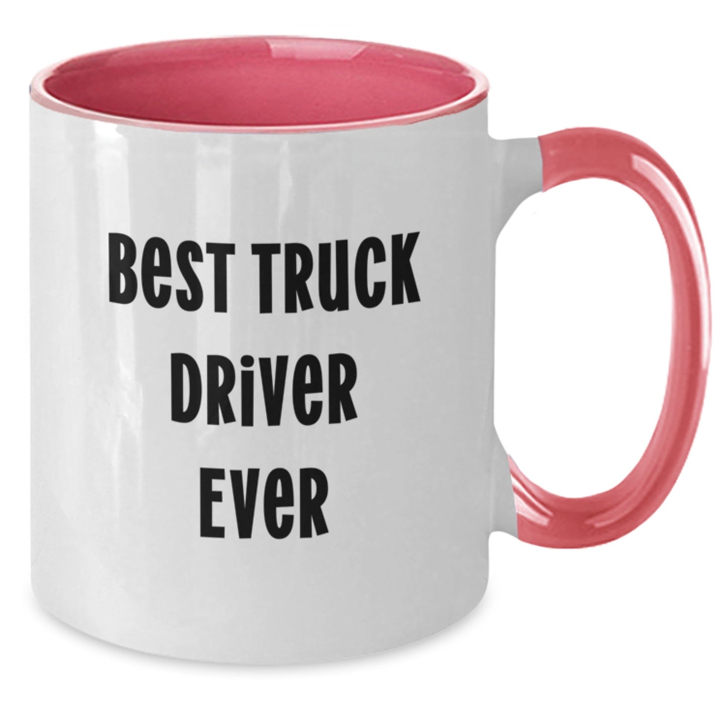 Funny Truck Driver Gifts from Friends Christmas Unique Ideas Two Tone Coffee Mug 'Best Truck Driver Ever' - Additional