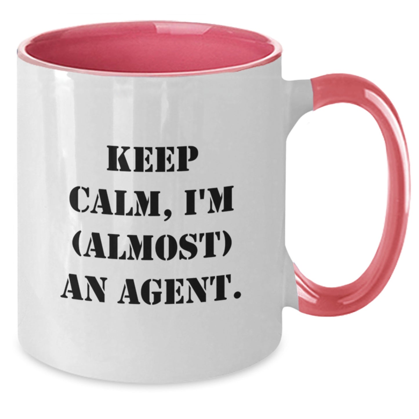 Funny Agent Gifts, Keep Calm I'm Almost An Agent Two Tone Coffee Mug, Birthday Presents for Agents, Gifts from Friends or Family - Additional