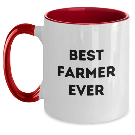 Funny Best Farmer Ever Gifts from Friends to Farmlife Enthusiasts Two Tone Coffee Mug for Graduation, Farmer Gifts, and Men, Women, Coworkers, Family - Main