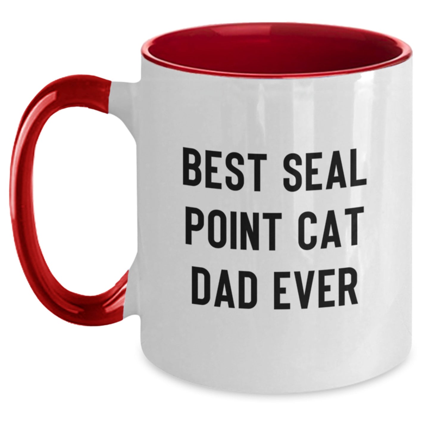 Funny Seal Point Cat Dad Gifts for Him from Friends - Best Seal Point Cat Lover Two Tone Coffee Mug for Birthday - Main